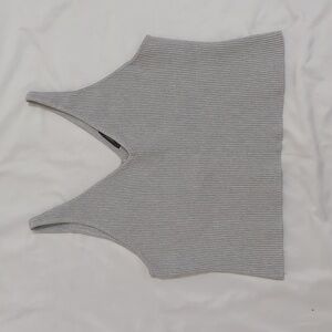 House of Harlow 1960 Ribbed Tank Top, Color Gray Size XL